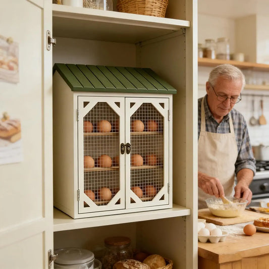Egg Rack—A Rustic-Style Storage Rack with Double Doors