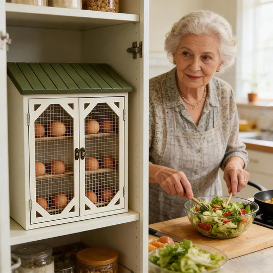 Egg Rack—A Rustic-Style Storage Rack with Double Doors